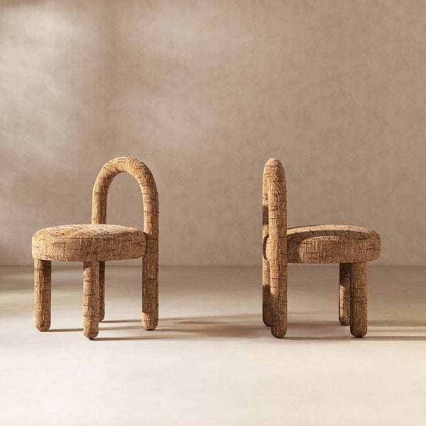 English Elm Jennifer Taylor Home - Penny Arched Upholstered Dining Side Chairs (Set of 2) in Golden Rust Orange Chenille — Modern Comfort B2719P269265