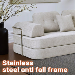 English Elm 104" Boneless Chenille Sectional Sofa with Chaise Deep Memory Foam Seats Living Room Light Grey W3565S00022
