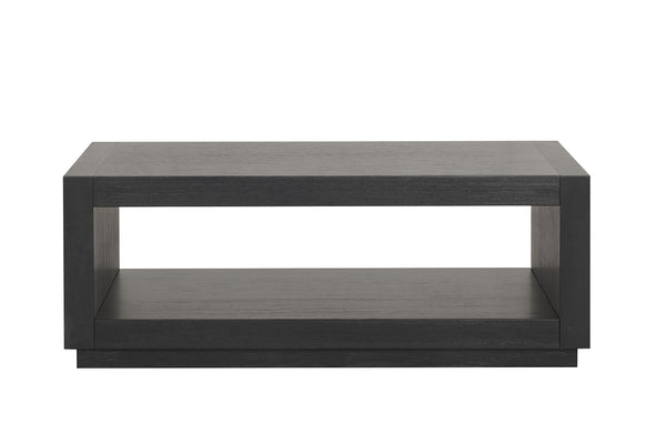 English Elm Contemporary 3Pc Table Set - Modern Coffee Table & 2 End Tables With Open Shelf In Black Finish B2741S00652