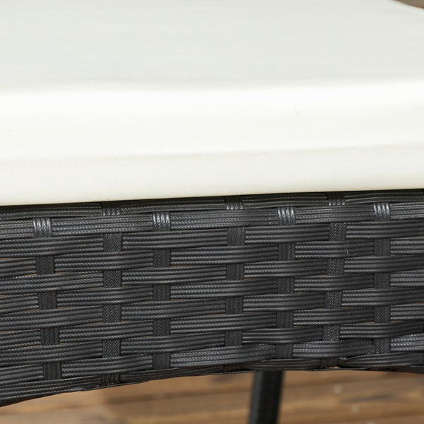 English Elm Outsunny Stackable Outdoor Dining Chairs Set Of 4 - Stylish Cream White Wicker With Cushions & Armrests W2225P217674-GIGA