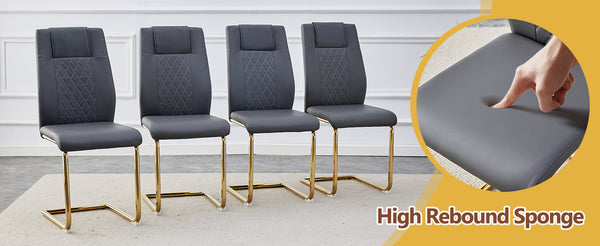 English Elm Scalable Extendable Dining Set with Wood Grain Table and Gray Linen Chairs 8 Piece Dark Gray,Gold,Transparent W1151S04562
