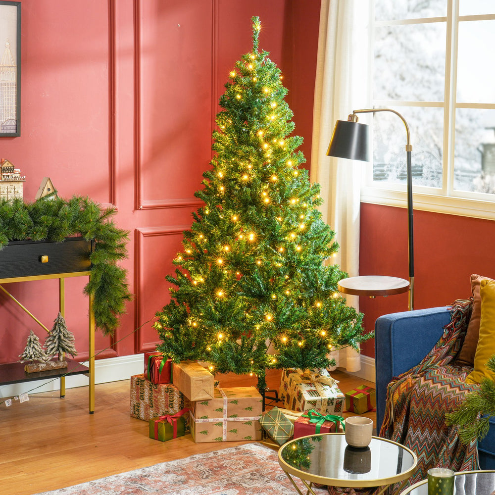 English Elm Homcom 6' Tall Prelit Douglas Fir Christmas Tree With 250 Warm White Leds & 1000 Tips For Festive Cheer W2225P249688