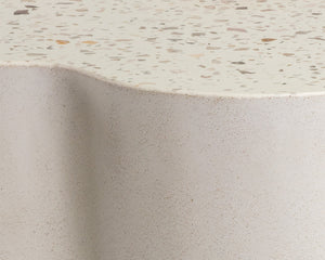 Sunpan Ava End Table - Contemporary Concrete Design with Unique Finish for Stylish Indoor or Outdoor Spaces Terrazzo