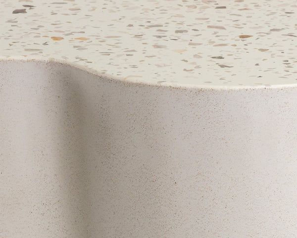 Sunpan Ava End Table - Contemporary Concrete Design with Unique Finish for Stylish Indoor or Outdoor Spaces Terrazzo