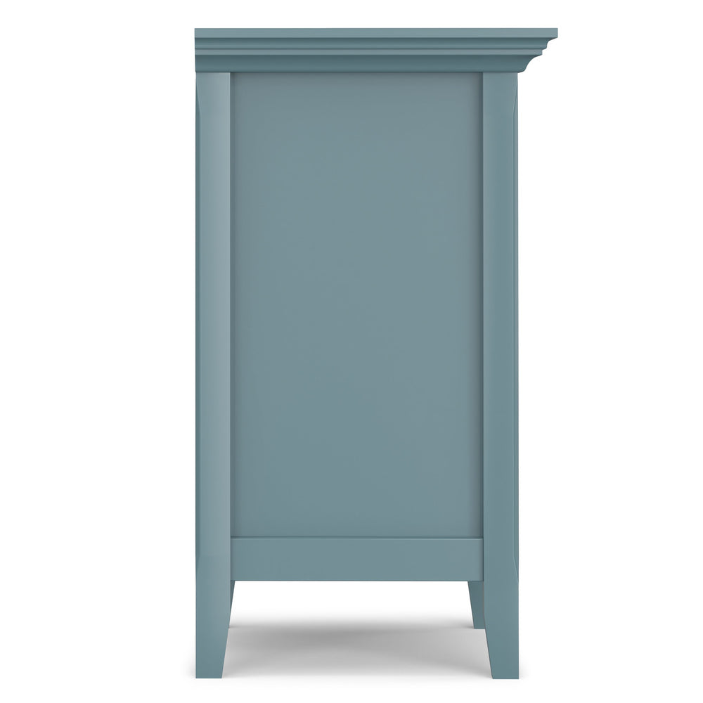 English Elm Amherst French Blue Solid Wood Nightstand with Open Shelf and Bronze Hardware B136P488703