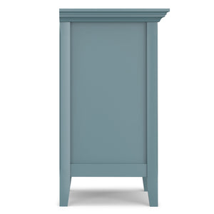 English Elm Amherst French Blue Solid Wood Nightstand with Open Shelf and Bronze Hardware B136P488703
