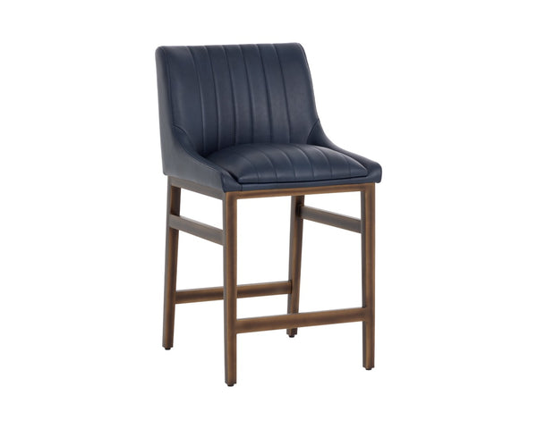 Sunpan HALDEN Modern Counter Stool with Bravo Admiral Faux Leather, Rustic Bronze Frame - Stylish & Durable 112253