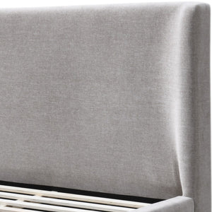 English Elm Melbourne Chenille Upholstered Eastern King Bed with Walnut Legs for Modern Bedroom B2756S00029