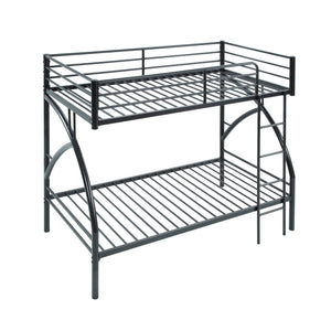 English Elm Black Metal Twin-Over-Twin Bunk Bed with Modern Lines, Sturdy Frame, Space-Saving Design for Kids Black 76.25 L x 45.25 W x 7.75 H B011P248589