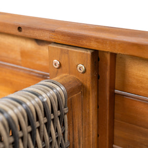 English Elm Christopher Knight Home® - Outdoor Acacia Wood Bench With Teak Finish & Grey Wicker Accents - Stylish, Durable, Versatile Seating N773P286716G