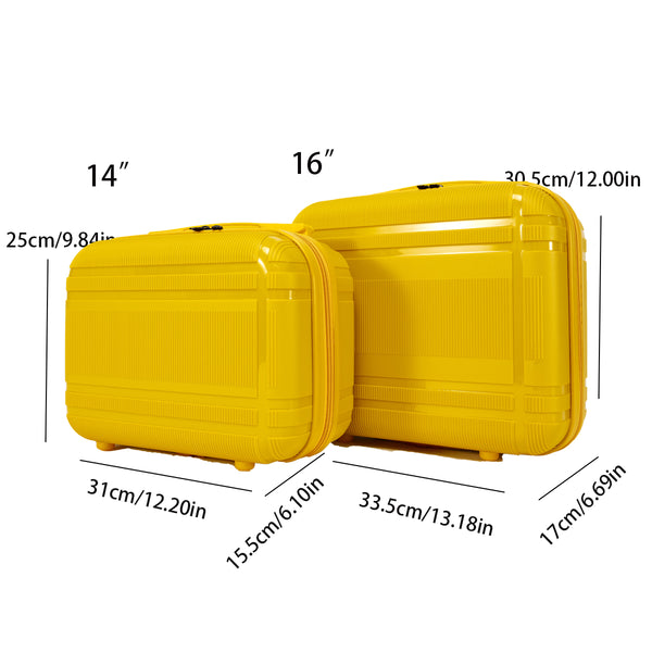 English Elm 6-piece Hard Shell Spinner Luggage Set Expandable Polypropylene with Combo Lock Yellow T3292P327098