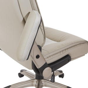 OSP Home Furnishings Exec Bonded Leather Office Chair with Lumbar Support and Ergonomic Padded Seating Taupe ECH52601-EC21