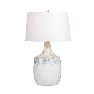 Crestview Collection 28.75"H Elegant Ceramic Table Lamp With Textured Blue Glaze And Classic Linen Shade For Any Room   Cvap3143