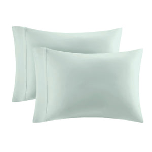 JLA Home Madison Park - Deep Organic Cotton Sheet Set 300TC Sateen — Ultra-Soft Breathable Deep-Pocket Fit to 18" (OEKO-TEX) Aqua MP20-8252