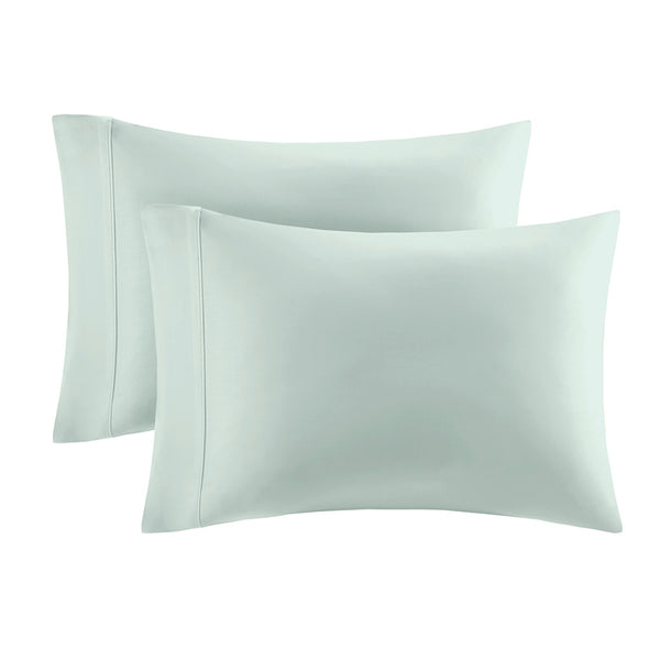 JLA Home Madison Park - Deep Organic Cotton Sheet Set 300TC Sateen — Ultra-Soft Breathable Deep-Pocket Fit to 18" (OEKO-TEX) Aqua MP20-8252