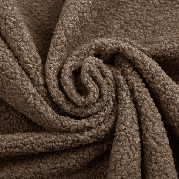 English Elm Modern Full Size Folding Sofa Bed with Teddy Fabric, 15" Foam Sleeper, Removable Covers & 2 Pillows for Guests Brown W1885P308287