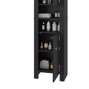 English Elm Wenge Wall-Mounted Washbasin Cabinet 63.3" High, Melamine Finish, Closed Storage for Sleek Organized Bath Space B062P389907