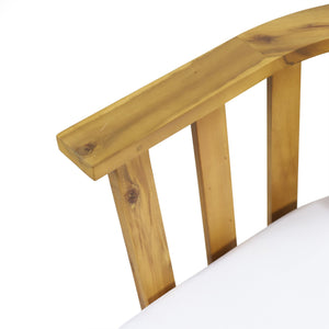 English Elm Christopher Knight Home® - 4-Pieces Acacia Wood Patio Furniture Set - Stylish Outdoor Seating With Soft Cushions & Coffee Table 64851.00WHI-2_70334.00WHI_70335.00