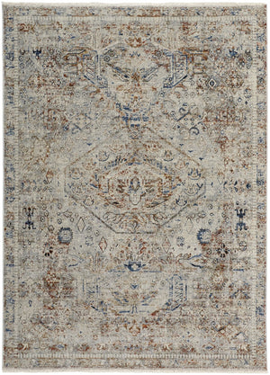 Feizy Rugs Kaia Luxe Soft Area Rug - Distressed Medallion Design In Neutral Tones For High-traffic Spaces Tan,Orange,Red Polypropylene,Viscose,Polyester Kai39gjfgrymlte27