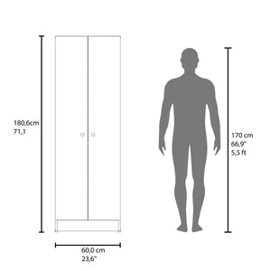 English Elm Lambardi Tall Multistorage Cabinet with 5 Adjustable Shelves, Durable Engineered Wood, White/Blue Finish B070P378358