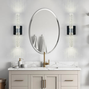 English Elm 17"(H) Contemporary Bubble Crystal Wall Light 2-Light Sconce with LED 4000K 1000lm Iron Fixture Chrome W2312P374975