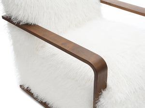 English Elm Contemporary Sculpted Barrel-Back Arm Chair with Smooth Casters, Neutral Textured Upholstery, Stylish Accent Seating White 29 L x 36 W x 33 H B2741P401377