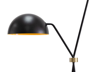 Sunpan Faven Floor Lamp - Modern Dual-Domed Design with Sturdy Iron Base for Stylish Indoor Illumination Black