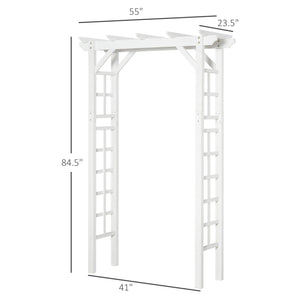 English Elm Outsunny Carbonized Fir Wood Garden Arbor Arch with Lattice Roof for Climbing Vines W2225P174423