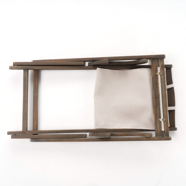 English Elm Christopher Knight Home® - NIKKI Sling Chair with Head Pillow — Portable Wood Frame Beach & Pool Lounger, Durable Polyester Fabric Beige+Grey 57 L x 26.75 W x 8.25 H 60059.00EU