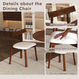 English Elm 43 Inch Foldable Mdf Dining Set with Pu Cushioned Solid Wood Chairs Space Saving Walnut W2700S00128