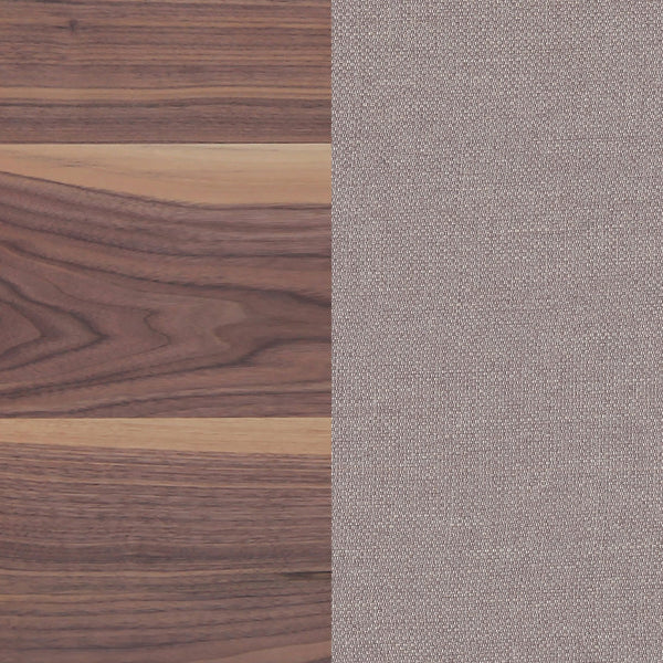 English Elm Holloway Natural Walnut 5-Piece Dining Set with Taupe Upholstery, Expandable Leaf & Rustic Charm B062S01017