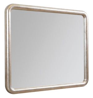 Hooker Furniture Westwood Mirror With Venetian Dawn Silver-Leaf Frame, 1" Beveled Glass, Polished Limestone Oak Trim (46"W X 38"H) 6133-90008-94