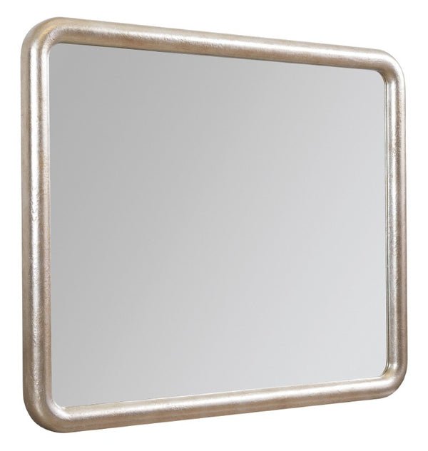 Hooker Furniture Westwood Mirror With Venetian Dawn Silver-Leaf Frame, 1" Beveled Glass, Polished Limestone Oak Trim (46"W X 38"H) 6133-90008-94