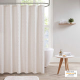 Urban Habitat Brooklyn Casual Brooklyn Cotton Jacquard Pom Pom Shower Curtain UH70-2241 Ivory