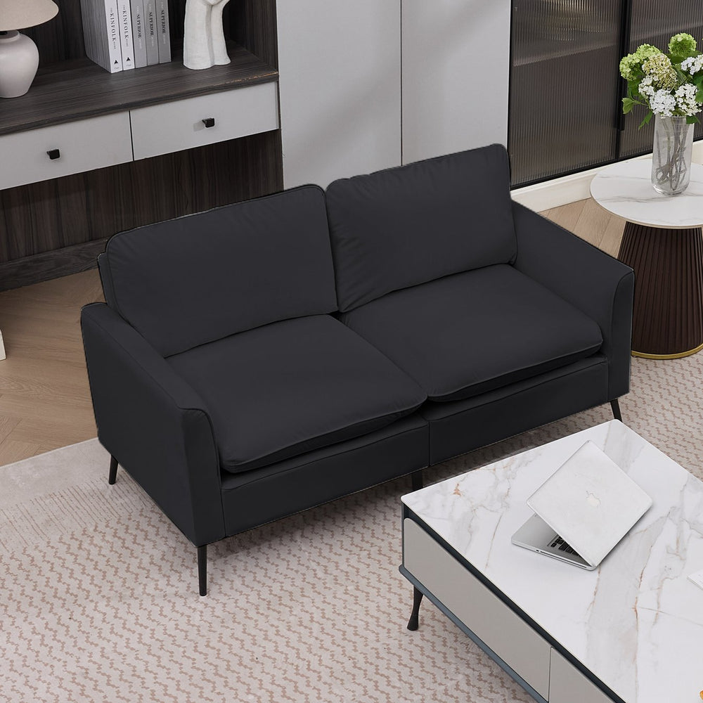 English Elm Ts Cat Paw Faux Leather Accent Chair Nordic Retro Single Seat for Bedroom Lounge Black W2311P457732