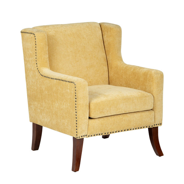 Crestview Collection Modern Indigo Accent Chair - Stylish Comfort For Your Living Room With Sturdy Legs And Plush Cushion Yellow Polyester Evfzr4351mst