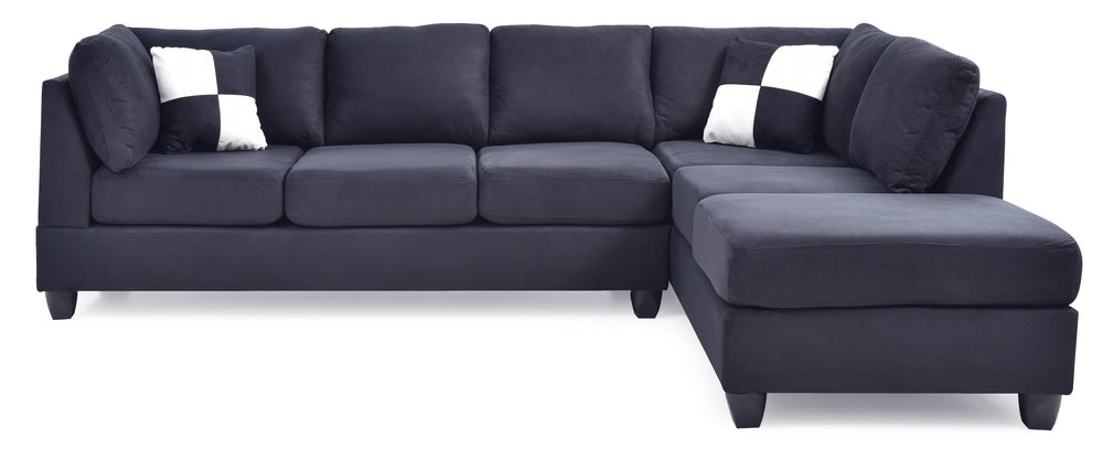 English Elm G635B-SC Black Microfiber Sectional Sofa Without Ottoman – Pocketed Coil & Foam Seating, Removable Backs for Easy Delivery and Reversible Chaise Configurations B078S00061