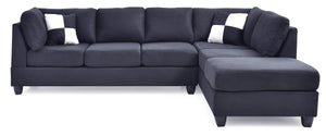 English Elm G635B-SC Black Microfiber Sectional Sofa Without Ottoman – Pocketed Coil & Foam Seating, Removable Backs for Easy Delivery and Reversible Chaise Configurations B078S00061