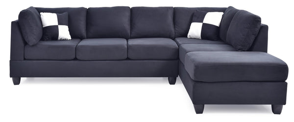 English Elm G635B-SC Black Microfiber Sectional Sofa Without Ottoman – Pocketed Coil & Foam Seating, Removable Backs for Easy Delivery and Reversible Chaise Configurations B078S00061
