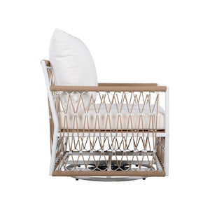 English Elm Christopher Knight Home® - 3-Piece Bohemian Outdoor Furniture Set - Swivel Chairs & Glass Table - Stylish, Durable, Waterproof Cushions N767P306731B_N767P306733B