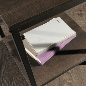 English Elm Side Table - Stylish Brown Finish, Compact Design With Sturdy Metal Frame For Versatile Storage & Display B356P367922-GIGA