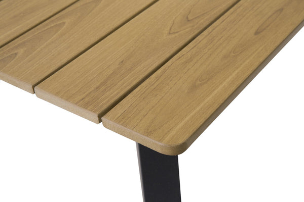English Elm Outdoor Steel Folding Patio Dining Table Seats Six with Built-in Umbrella Port W3990P421227