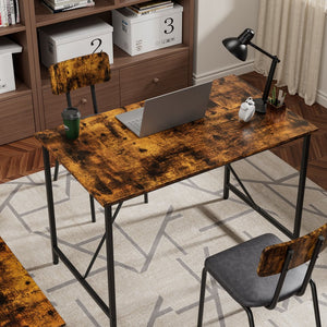 English Elm 4 4-Piece Dining Set with Marble Top, Faux Leather Chairs & Bench — Space-Saving Kitchen, Nook, Home Workstation W578P150068