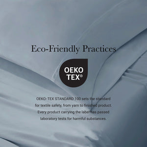 English Elm 4-piece Queen Nylon Spandex Sheet Set Moisture Wicking Stretch Fabric for Hot Sleepers Blue B035P408287