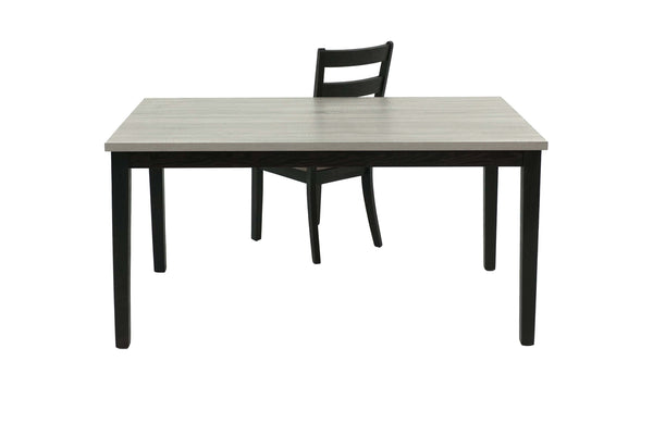 English Elm Rustic Solid Wood 7pc Dining Set 60" Table with Ladder-Back Cushioned Chairs & Bench, Charcoal Sand Finish B01146564