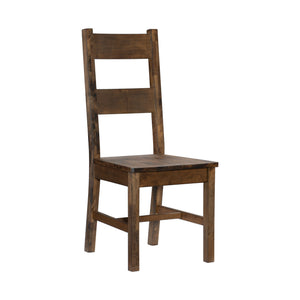 English Elm Classic Solid Rubberwood 6 Piece Dining Set with Burnished Brown Farmhouse Appeal B011S01529
