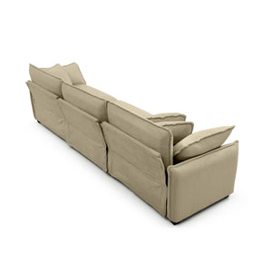 English Elm 3 Piece Oversized Sectional Sofa Set In Tan Corduroy - Comfortable Modular Design For Any Space W714S00707