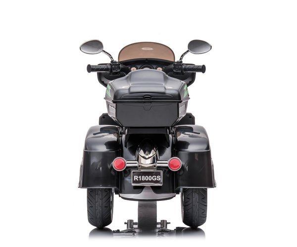 English Elm 12v Kids Electric Ride on Motorcycle with Led Lights Bluetooth Music and Storage Trunk Black W1760P237295