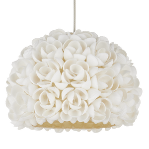 Virtu Nature-Inspired Rectangular Multi-Drop Pendant with Clamrose Shells for Elegant Illumination