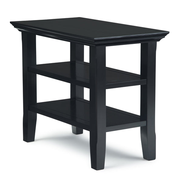 English Elm Acadian Solid Wood Narrow Side Table In Black - Stylish, Versatile Design With Open Shelves For Storage B136P159693